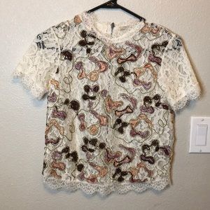 Zara lace embroidered top